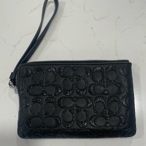 Black Sparkly Coach Wristlet